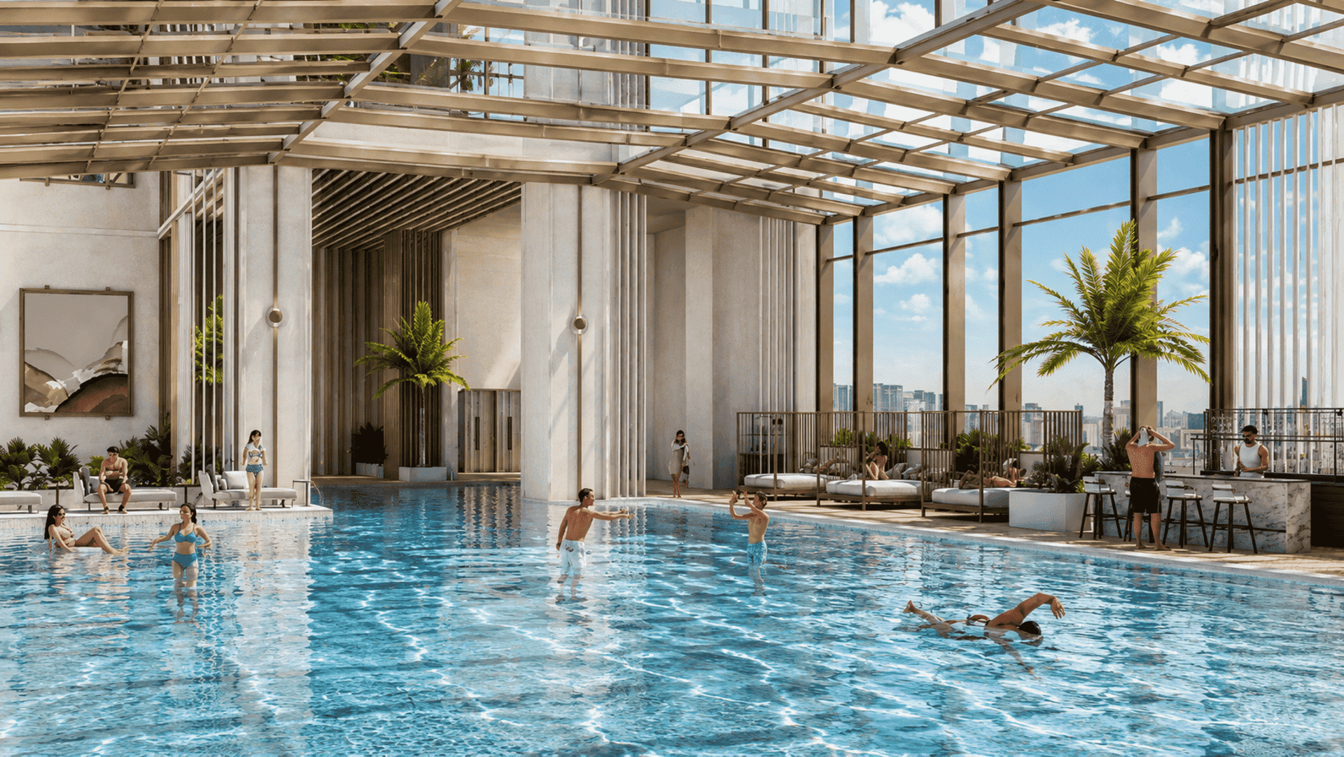 Bể bơi bốn mùa hiện đại tại Sun Group Nhà Bè mang đến không gian thư giãn làn nước mát lành lý tưởng cho cả gia đình, bất kể thời tiết đông lạnh hay mùa hè oi bức. Bể bơi bốn mùa hiện đại tại Sun Group Nhà Bè mang đến không gian thư giãn làn nước mát lành lý tưởng cho cả gia đình, bất kể thời tiết đông lạnh hay mùa hè oi bức.