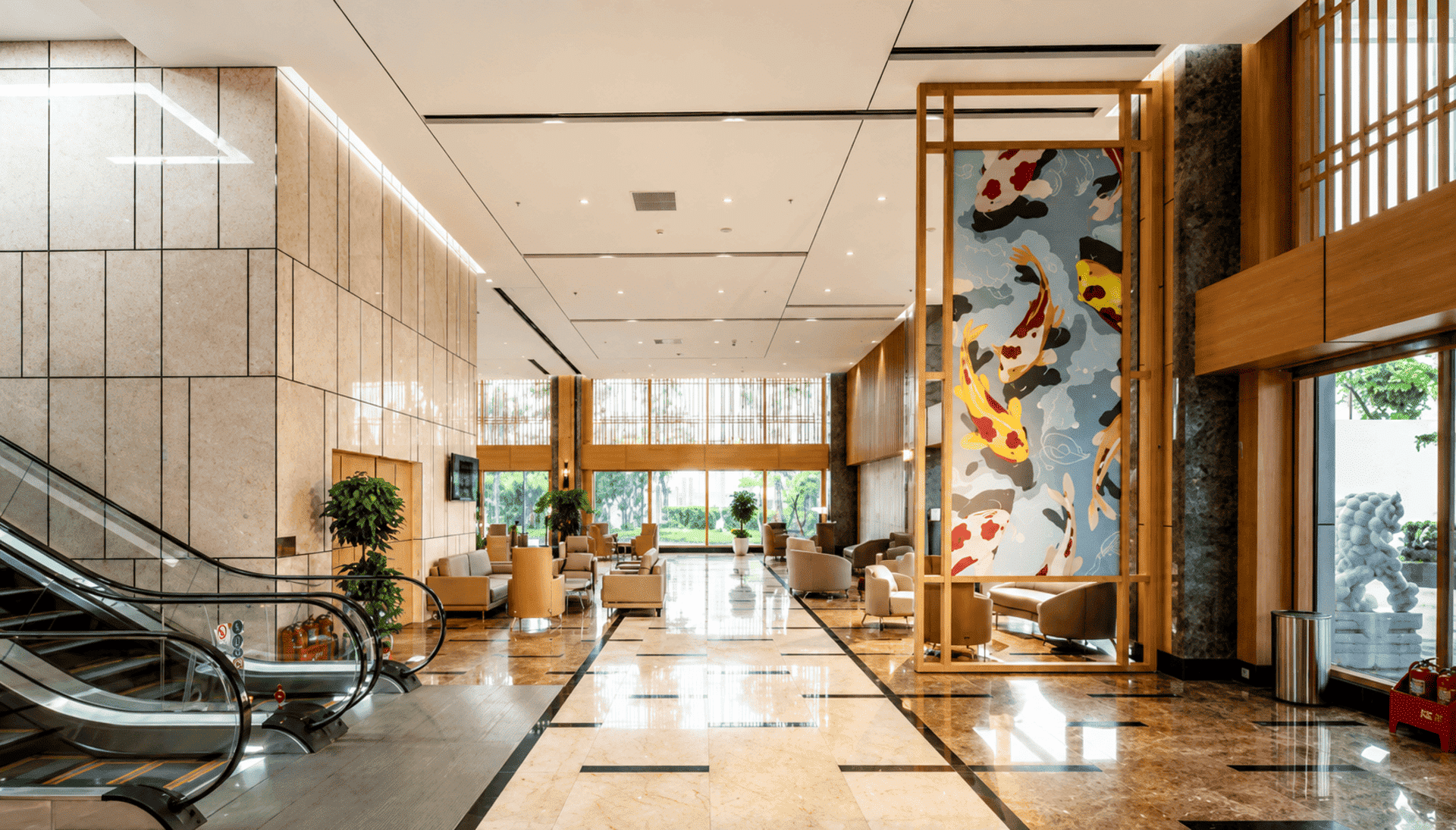 Không gian thư giãn đẳng cấp tại khu VIP Lounge Sun Group Nhà Bè sở hữu những băng ghế sofa êm ái, mang lại những phút giây nghỉ ngơi trọn vẹn và thoải mái nhất sau ngày dài làm việc. Không gian thư giãn đẳng cấp tại khu VIP Lounge Sun Group Nhà Bè sở hữu những băng ghế sofa êm ái, mang lại những phút giây nghỉ ngơi trọn vẹn và thoải mái nhất sau ngày dài làm việc.